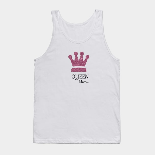 Queen Mama Sparkles in Purple Glitter Crown Tank Top by Star58